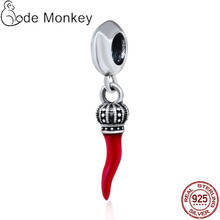 PANDACH-abalorio de plata esterlina 100% 925 auténtica para mujer, pulsera con forma de chile rojo, fabricación de joyas DIY, regalo de cuentas CMS062 2024 - compra barato