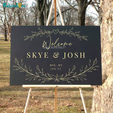 Welcome to Our Wedding Sign Custom Name Date City Floral Botanical Decal Personailized Removable Vinyl Board Stickers BB620 2024 - buy cheap