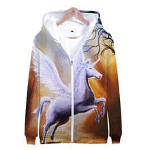 Sudadera con capucha para niños y niñas, prenda de manga larga con cremallera y estampado 3D de unicornio, ropa de marca Harajuku a la moda, gran oferta 2024 - compra barato