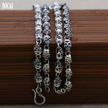 2020 Neo-Gothic rock style, domineering man necklace new real s925 pure silver skull chain vintage Thai silver necklace for men 2024 - buy cheap