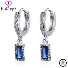 HuiSept Earrings 925 Silver Jewelry with Sapphire Zircon Gemstones Drop Earring for Women Wedding Engagement Party Accessories 2024 - buy cheap