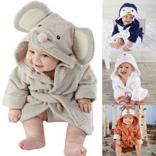 Lovely Baby Girls Cartoon Hooded Bathrobe Child Toddler Bathing Towel Robe Cute Winter Baby Clothing Sleepwear 2024 - купить недорого