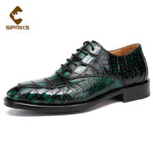 Sipriks-zapatos Oxford de piel de cocodrilo verde para hombre, calzado de lujo hecho a mano, con solapas, trajes formales para caballeros de boda, 46 2024 - compra barato