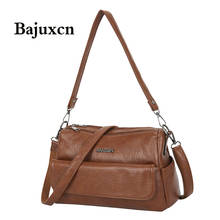 Brown fashion shoulder bag solid color soft leather small messenger bag 2021 new female bag luxury designer design handbag purse 2024 - buy cheap