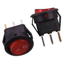 Interruptor vermelho circular táctil, botão liga/desliga, interruptor redondo iluminado com luz 6a 3a 250v 20mm, com 10 peças 2024 - compre barato