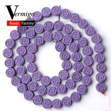 Natural Purple Flowers Nanotech Rubber Hematite Stone Beads For Jewelry Making 6mm Spacer Beads Diy Bracelets Accessories 15'' 2024 - buy cheap