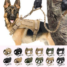 Tactical Dog Harness No Pull Adjustable Military Pet Training Harness Molle Vest With Handle For Medium Large Dogs Outdoor Hike 2024 - купить недорого