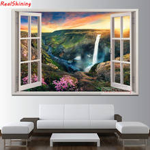 5D Diy Diamond Painting Cross Stitch full Square Diamond Embroidery Beautiful waterfall picture for room Decor H2439 2024 - buy cheap