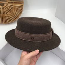 Шляпа шерстяная фетровая для мужчин и женщин, модная Панама в стиле Хань, плоская шапка, элегантная дорожная Ретро Кепка в стиле джаз, сохраняющая тепло 2024 - купить недорого