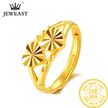 JLZB-anillo de oro puro de 24K AU 999, joyería clásica de lujo con corazón brillante, 2020 2024 - compra barato