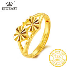 JLZB 24K Pure Gold Ring Real AU 999 Solid Gold Rings  Shiny Heart Beautiful Upscale Trendy Classic Jewelry Hot Sell New 2020 2024 - buy cheap