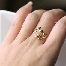 Женское Открытое кольцо с листьями оливкового дерева 2024 - купить недорого