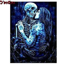 DIY Diamond Painting Full Drill Square Diamond embroidery skull couple Picture of Rhinestones Mosaic Diamond round 5d art 2024 - buy cheap