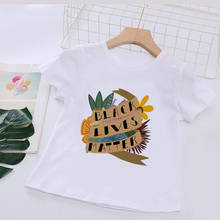 Camiseta de dibujos animados para niño y niña, ropa Unisex para niña, camiseta negra para niña, camiseta divertida con estampado Kawaii I Can't Breath 2024 - compra barato