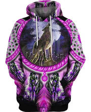 Beautiful Pink Native Wolf Pattern 3D All Over Printed Unisex Hoodie Sweatshirt Zip Pullover Casual Jacket Tracksuit DW0434 2024 - buy cheap
