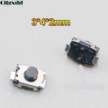 Cltgxdd 10PCS 3X4MM Tactile Tact Push Button Micro Switch Momentary SMD 2Pin 3*4*2mm With Fixed column 2024 - buy cheap