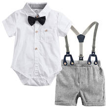 Toddler Boys Clothing Set Summer Baby Suit Shorts+Children Shirt With Bow tie For 6 Months-3 years 2024 - buy cheap