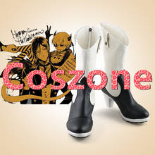 Preto mordomo ciel phantomhive preto e branco halloween cosplay sapatos botas acessórios de traje 2024 - compre barato