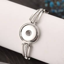 Sterling Silver color Snap Button Bracelets Simple 18mm Snap Chain Bracelet Fit Snaps Buttons Jewelry Charm Bracelet 2024 - buy cheap