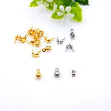 100pcs/lot Gold Color Stainless Steel Crimps Beads Ball Chain Connector 4mm2.5mm End Clasp for DIY Necklace Bracelets Jewelry 2024 - buy cheap