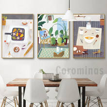 Nordic Literary Food Canvas Painting Wall Art Food Poster Home Decor Cartoon Painting Living Room Decoration Abstract Posters 2024 - buy cheap