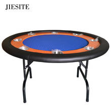 JIESITE-Mesa de póker plegable de Casino, mesa redonda de Tbale con 8 jugadores, 4 colores rojo/azul/Verde/Negro, Texas Hold'em Baccarat, 132x132x76cm 2024 - compra barato