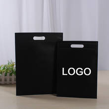 Wholesale 500Pcs/Lot Custom Printed Logo Personalized Die-cut Handle Shopping Gift Non Woven Bag Promotional Cloth Business Bags 2024 - buy cheap