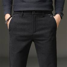 Pantalones rectos informales para hombre, pantalón a rayas de cintura media, fáciles de combinar, para otoño e invierno, 2020, Envío Gratis 2024 - compra barato