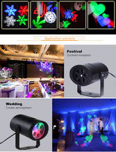 Christmas Halloween LED Stage Lights Automatic Rotation Snowflake And Love Patterns Indoor Projector Family Party Special Lamp 2024 - buy cheap