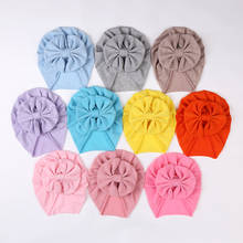 20 Pcs/Lot, Newborn Toddlers Cotton Fabric Messy Bow Turban Hat, Bowknot Beanie Head Wrap, Baby Shower Gift 2024 - buy cheap