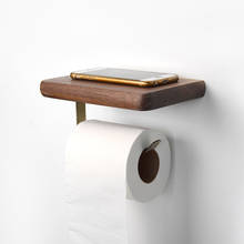 Черный держатель рулона грецкого ореха деревянная вешалка для полотенец коробка для салфеток держатель для туалетной бумаги полка для хранения принадлежностей для ванной комнаты 2024 - купить недорого