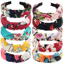 Tiara de tecido estampado coreana, feminina, com nó, lançamento, faixa para a cabeça, acessórios para mulheres, meninas, faixa de cabelo 2024 - compre barato