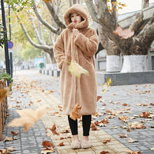 2021Winter Warm Fur Coat Women Clothes Plus Size Parka High Quality Faux Fur Thick Hooded Female Long Coat Overcoat Loose Ladies 2024 - buy cheap