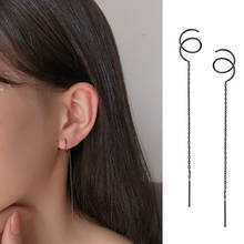 Silver Color Long Tassel Earrings Chain Ear Line Stud Earrings For Women boucle d'oreille oorbellen 2024 - buy cheap