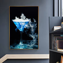 Pinturas al óleo sobre lienzo para decoración del hogar, arte de pared de vidrio moderno con humo de hielo, imágenes impresas para sala de estar, HD, 1 unidad 2024 - compra barato
