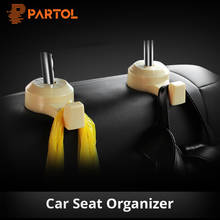 Partol 2pcs/pack Auto Seat Headrest Hooks Car Fastener & Clip Interior Accessories for Bags Umbrellas Cargo Organizer Hangers 2024 - buy cheap