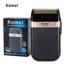 Kemei-Afeitadora eléctrica KM-2024 para hombre, máquina de afeitar inalámbrica de doble hoja, recargable por USB, cortadora de peluquero 2024 - compra barato