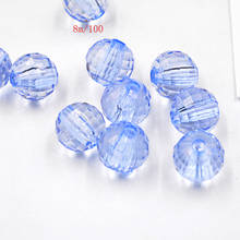 Прозрачные круглые акриловые бусины FLTMRH, 15 шт., 8 мм, синие Бусины для самостоятельного изготовления ювелирных украшений 2024 - купить недорого