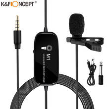 K&F Concept 3.5mm Lavalier Microphone Rechargeable Omnidirectional Mic with Clip-on Recording System for Phones DSLR Cameras 2024 - buy cheap