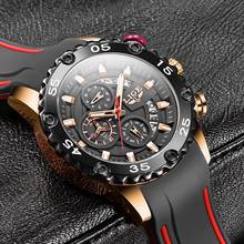 Watches Mens LIGE Top Brand Waterproof Clock Male Silicone Strap Sport Quartz Watch For Men Big Dial Chronograph Wristwatch 2021 2024 - buy cheap