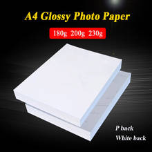 Impressora fotográfica de alto brilho, a4, 100 folhas, papel fotográfico para impressoras, jato de tinta, material de escritório, 180g, 200g, 230g 2024 - compre barato