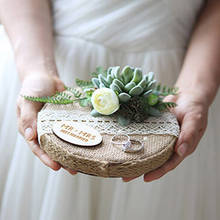 Caja de anillo de madera de doble flor para decoración, anillo de compromiso con nombre personalizado único, para fiesta de aniversario, regalo de boda, 1 unidad 2024 - compra barato