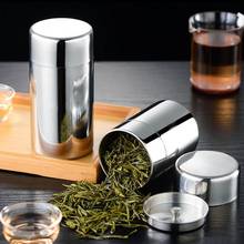 New Silver Stainless Steel Cylindrical Tea Box Tin Sealed Tobacco Cans Large Capacity Storage Container Box Case For Loose Tea 2024 - buy cheap