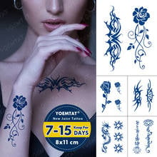 Tatuagem adesiva temporária de longa duração, à prova d'água, máscara para os olhos com flor de rosa, tatuagens falsas para festa masculina e feminina 2024 - compre barato