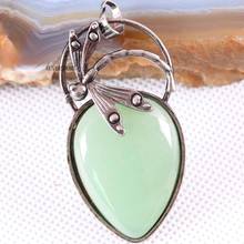 Women Necklace Pendant Bead Natural Gem Stone Green Aventurine Dragonfly Heart 1Pcs K643 2024 - buy cheap