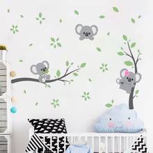 Pegatinas de Koala de dibujos animados para niños, decoración de habitación de bebé, Mural de papel tapiz para el hogar, pegatinas de guardería 2024 - compra barato