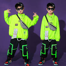 2021Hip-Hop Dance Costume For Boys Green Jacket Hiphop Pants Jazz Street Dance Wear Performance Costumes Stage Outfits DQS6284 2024 - buy cheap
