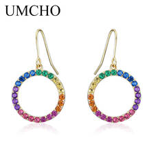 UMCHO 925 Stetling Silver Round Drop Earrings For Women Romantic Kpop Earrings Wedding Party Gift Fine Jewelry 2024 - buy cheap