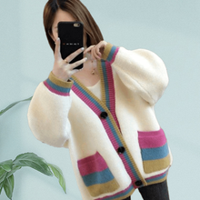 Woman Sweaters Women's Loose Coat 2020 Fall plus Size V-neck Knitted Cardigan Coat Femme Chandails Pull Hiver 2024 - buy cheap