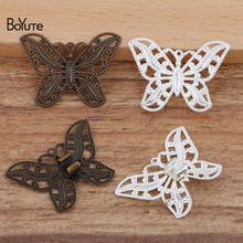 BoYuTe (20 Pieces/Lot) 22*30MM Filigree Butterfly Hair Rope Clip Clasps Diy Hand Made Hair Accessories Jewelry Findings 2024 - buy cheap